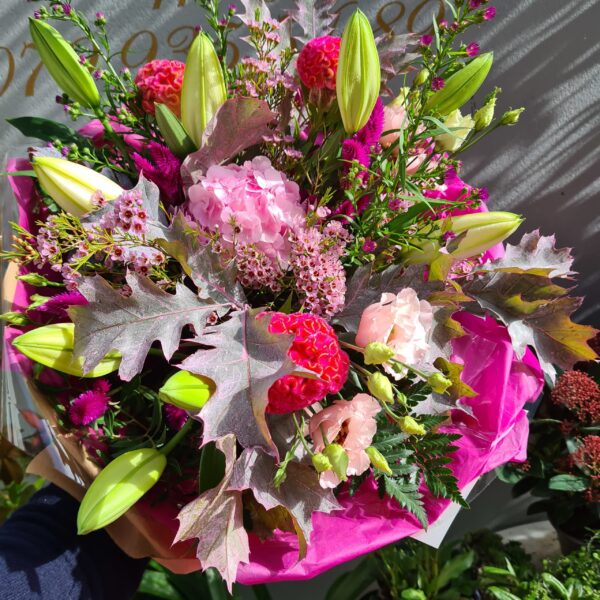 Bouquet longue tige rose, blanc