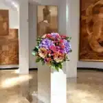 bouquet hortensias Genève avec roses et gerberas, composition colorée Chant d'Été, livraison à Genève
