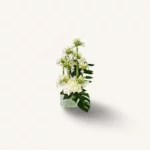 bouquet agapanthe et hortensias blancs, arrangement floral épuré, élégance moderne - livraison Genève