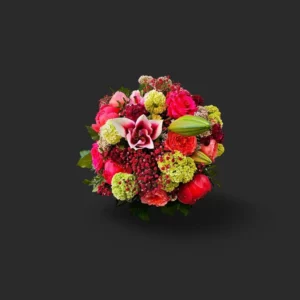 bouquet coloré Genève de roses, pivoines, orchidées et lilas – arrangement estival raffiné