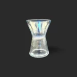 vase en verre sablier Genève Hyaline, écrin de cristal transparent mettant en valeur les bouquets