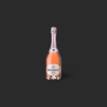 parhelie rosaline Genève bouteille rosé Pinot Noir accompagnant bouquet poudré élégant sur fond noir