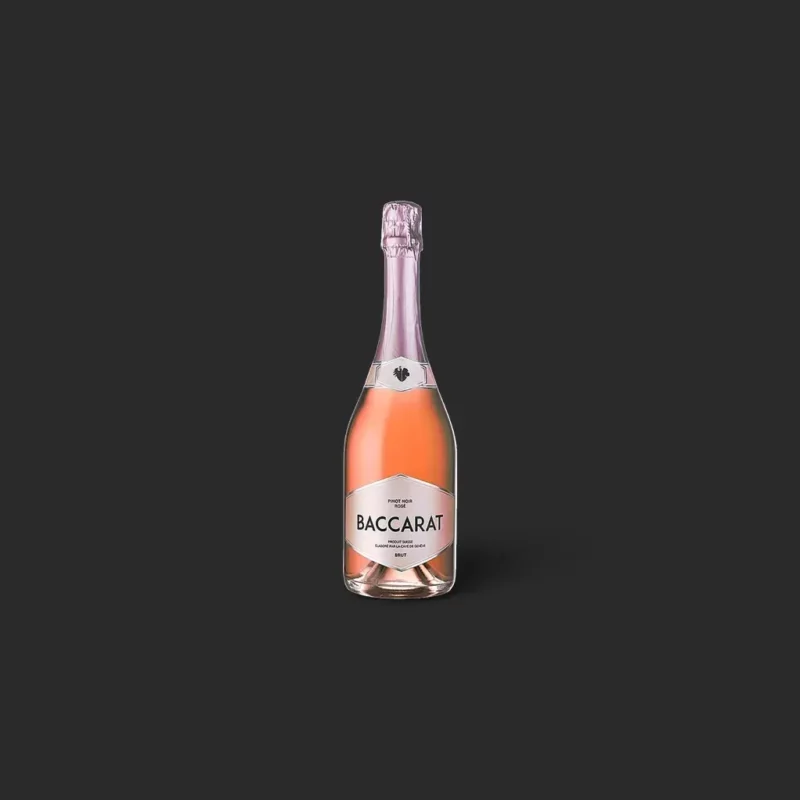 parhelie rosaline Genève bouteille rosé Pinot Noir accompagnant bouquet poudré élégant sur fond noir