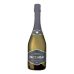 clairière pétillante Genève : bouquet de luxe aux côtés d'une bouteille Baccarat Blanc de Blancs