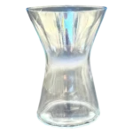 vase en verre sablier Genève Hyaline, écrin de cristal transparent mettant en valeur les bouquets