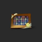 truffes Genève Nocturne Praliné Rohr, boîte 12 chocolats artisanaux avec ruban argenté