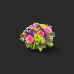 bouquet Genève : roses, lisianthus, hortensia et limonium, composition printanière colorée et élégante