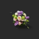 bouquet pastel geneve – roses crème, lilas mauve et hortensias verts, élégance printanière
