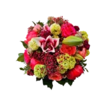 bouquet coloré Genève de roses, pivoines, orchidées et lilas – arrangement estival raffiné