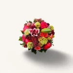bouquet coloré Genève de roses, pivoines, orchidées et lilas – arrangement estival raffiné