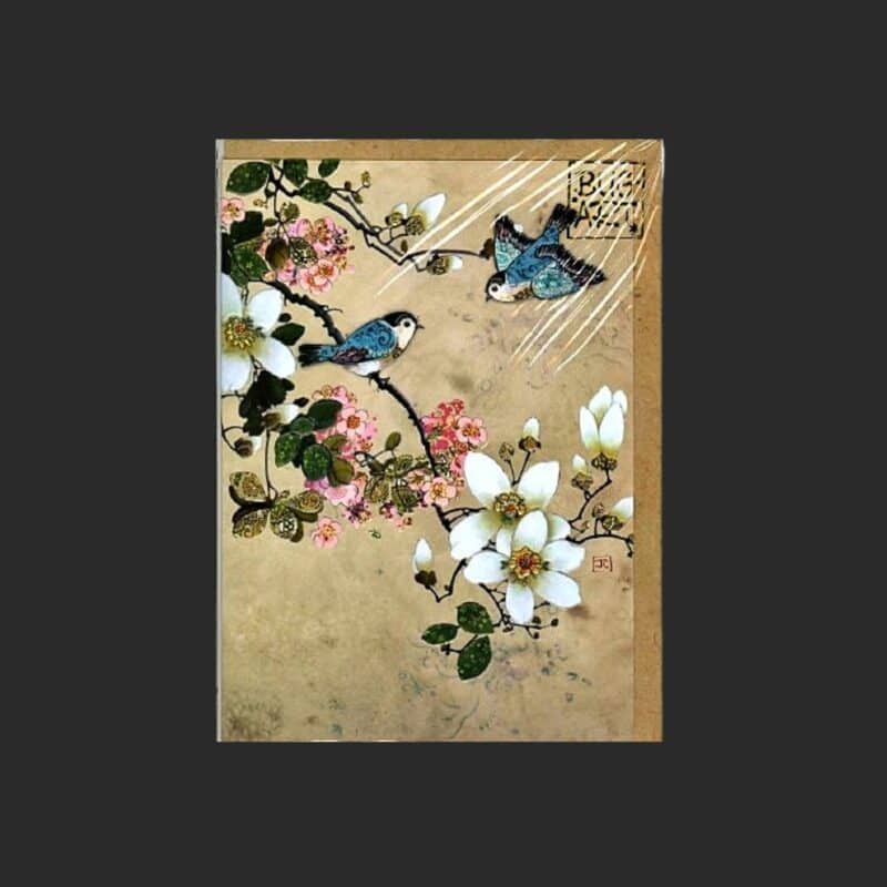 Carte de voeux Soie de Sakura