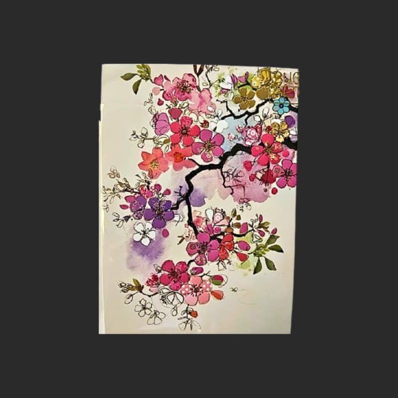 Carte de voeux encre de Sakura