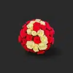 bouquet roses Genève, composition bicolore de roses rouges et blanches sceau de velours