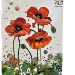 carte papavérine Genève - carte aquarelle de coquelots rouges pour accompagner bouquets