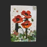 carte papavérine Genève - carte aquarelle de coquelots rouges pour accompagner bouquets