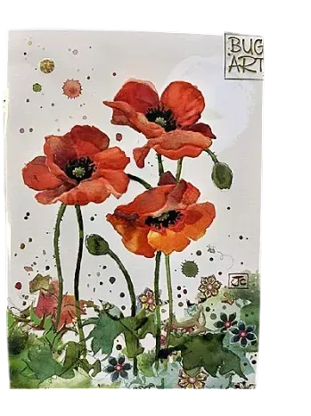 JTNE-129.webp carte papavérine Genève - carte aquarelle de coquelots rouges pour accompagner bouquets