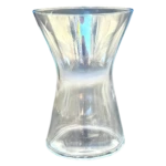 vase en verre sablier Genève Hyaline, écrin de cristal transparent mettant en valeur les bouquets