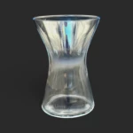 vase en verre sablier Genève Hyaline, écrin de cristal transparent mettant en valeur les bouquets
