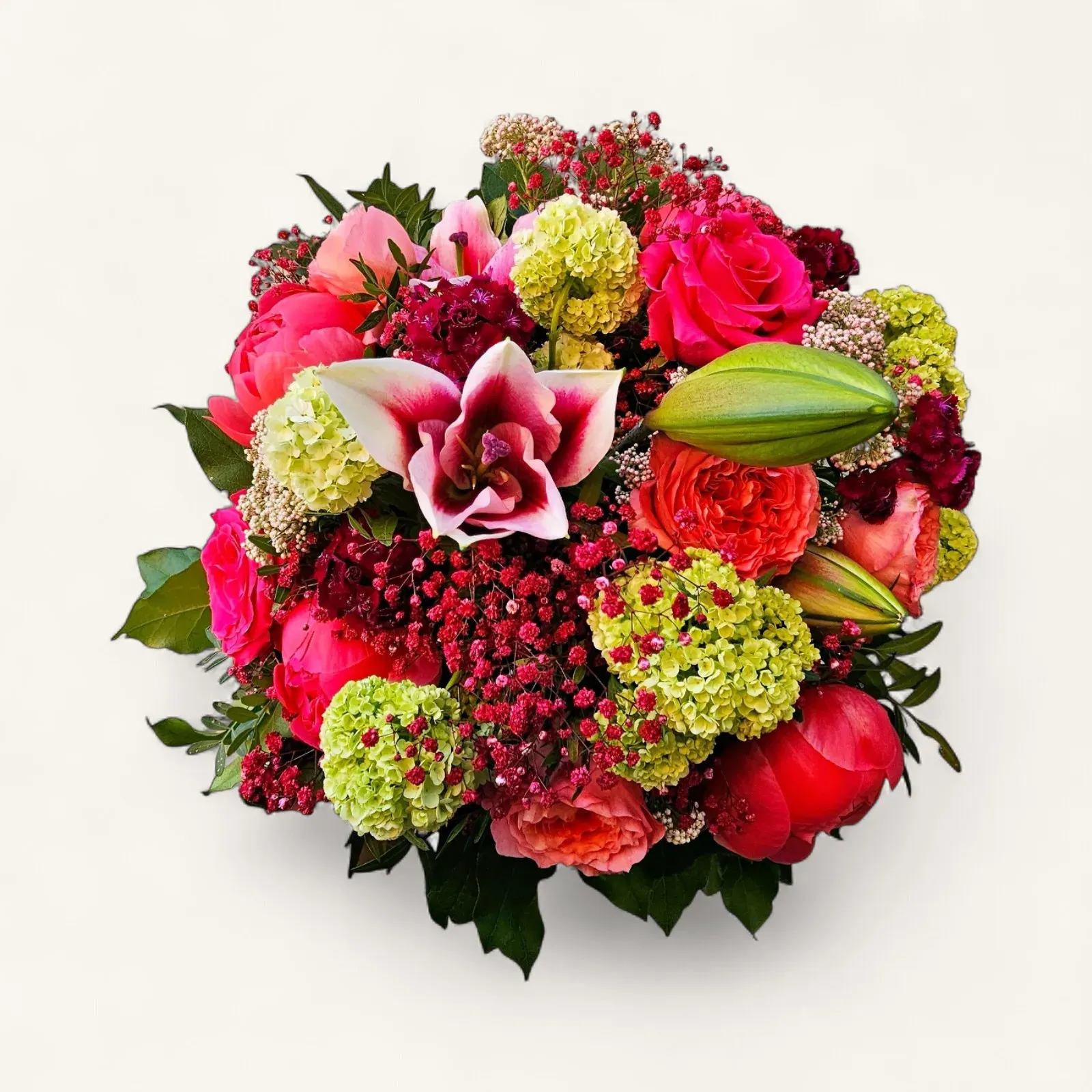 RA-41.webp bouquet coloré Genève de roses, pivoines, orchidées et lilas – arrangement estival raffiné